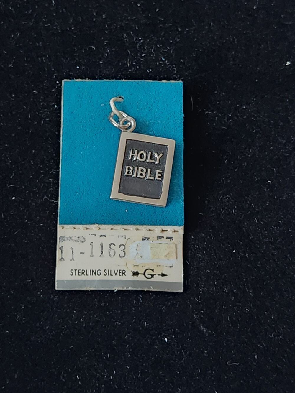 HOLY BIBLE Vtg Griffith & Sons 925 Sterling Silver Charm for Bracelet NOS Card